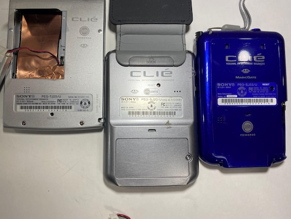 Lot of 3 Sony CLIE Pdas Peg-tj25/u, Peg-sj20/u, Peg-sj33/u, for