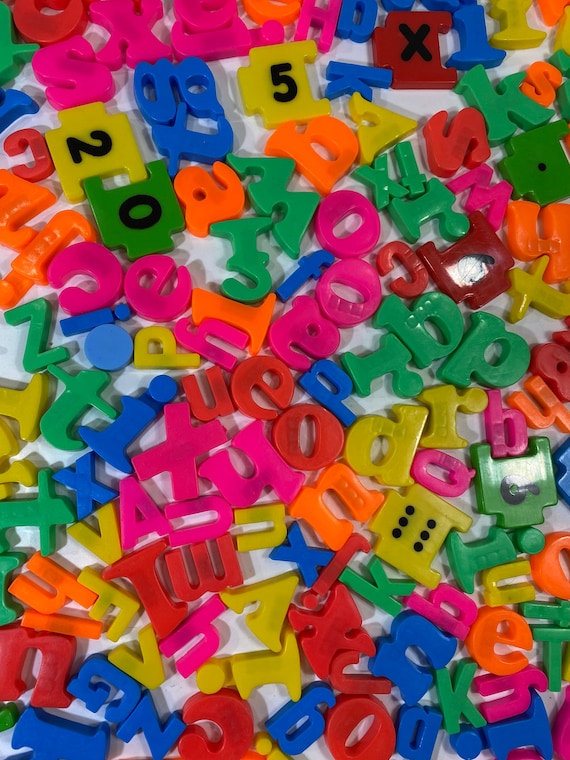 Large Lot of Magnetic Letters and Numbers Vintage Fridge Learning