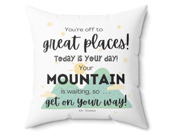 Dr. Seuss Mountains Polyester Square Pillow