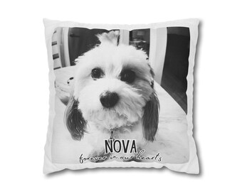 Personalized Pet Memorial Pillowcase, Custom Photo Remembrance Cushion