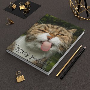 Cat Journal, Lined Journal, Cat spiral notebook, Funny cat journal, Cat notebook, Stationery, Cute Cat With Tongue