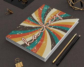 Personalized Retro Hardcover Journal, Custom Diary