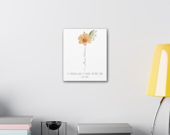 Personalized Teacher Appreciation Canvas | Floral Thank You Gift