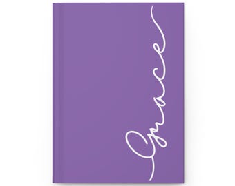 Personalized Hardcover Journal Grace, 2024 journal, personalized notebook, travel journal, purple journal