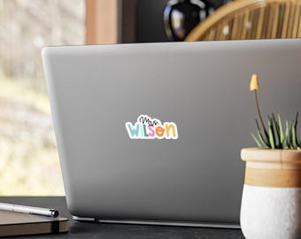 Personalized Teacher Name Sticker, Water Bottle Decal