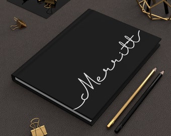 Personalized Hardcover Journal, Custom Name Notebook, 150 Lined Pages