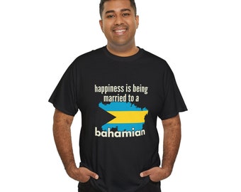 Bahamian Husband Pride T-Shirt, Bahamas Flag, Unisex Cotton Tee