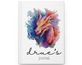 Personalized Dragon Journal, Custom Hardcover Notebook