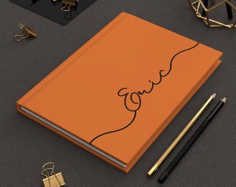 Eric Personalized Hardcover Journal Matte, 2024 journal, personalized notebook, travel journal, orange journal