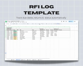 Rfi Tracker Example Submittal + RFI Log for Architects & Construction Teams | Google Sheets ...
