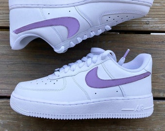 Kid's Custom Lavender Nike Air Force 1s Low