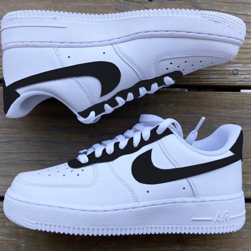 Custom Air Force 1s With Light Blue and Navy 3D Nike Swoosh - Etsy