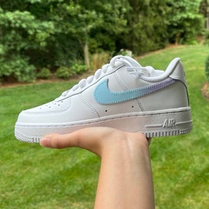 Custom Light Blue and Lavender Nike Air Force 1s