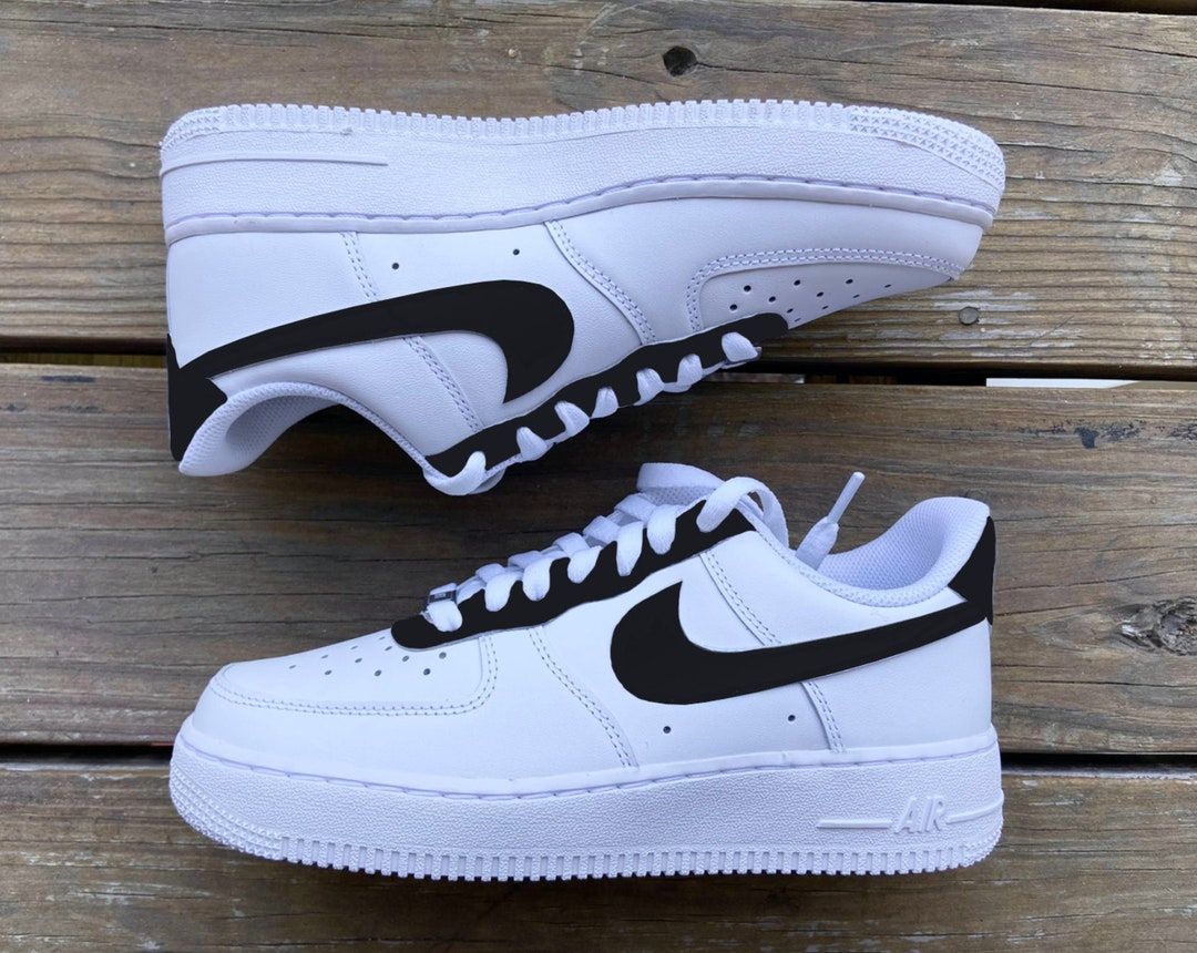 Custom Nike Air Force 1s With Black Details - Etsy