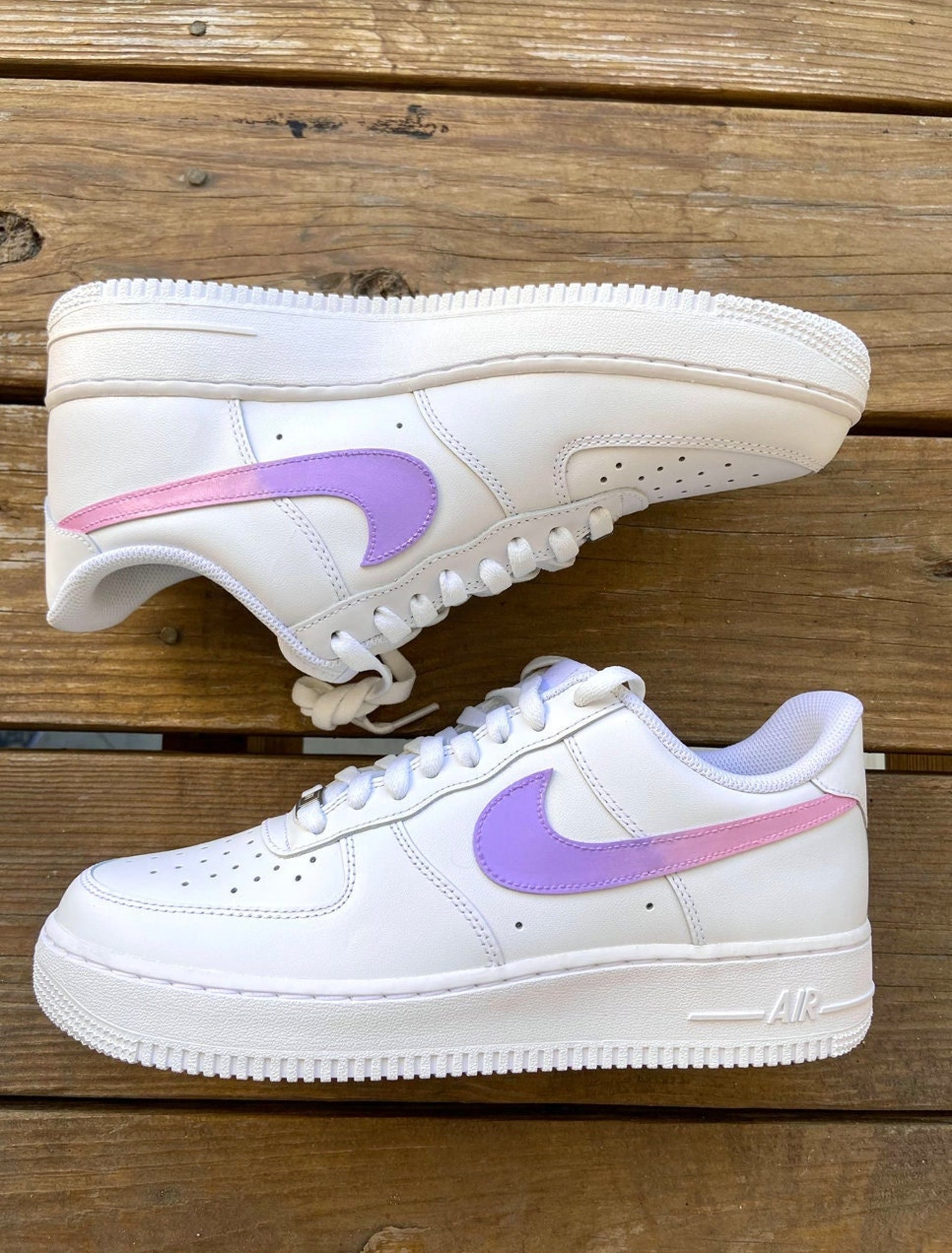 Custom Lavender and Pink Ombré Nike Air Force 1s - Etsy