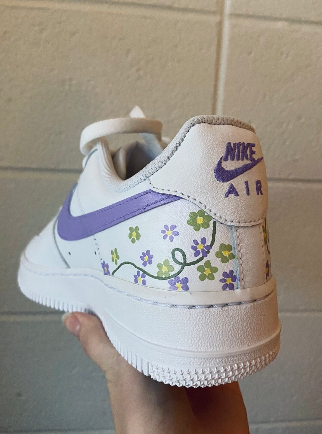Women's Custom Nike Air Force 1s With Pink Lavender and 