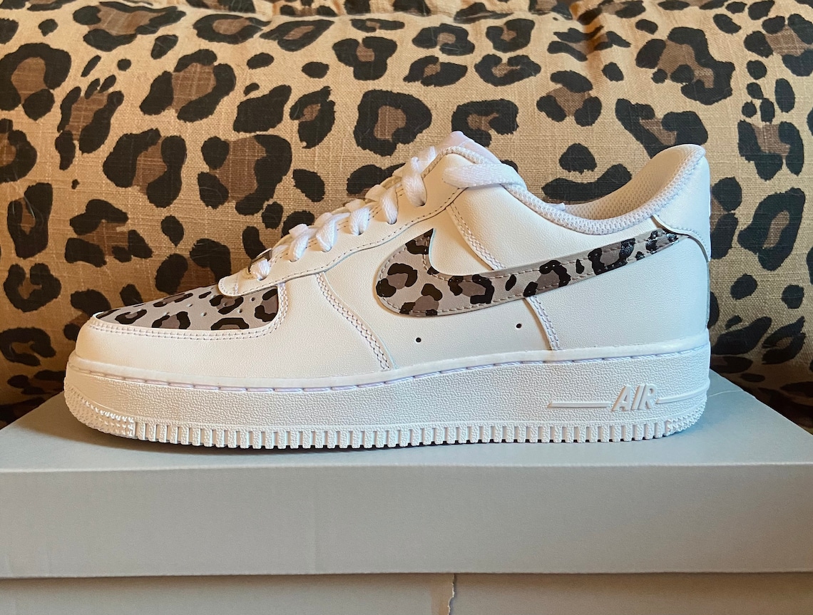 Custom Nike Air Force 1 With Cheetah Print Detail - Etsy UK