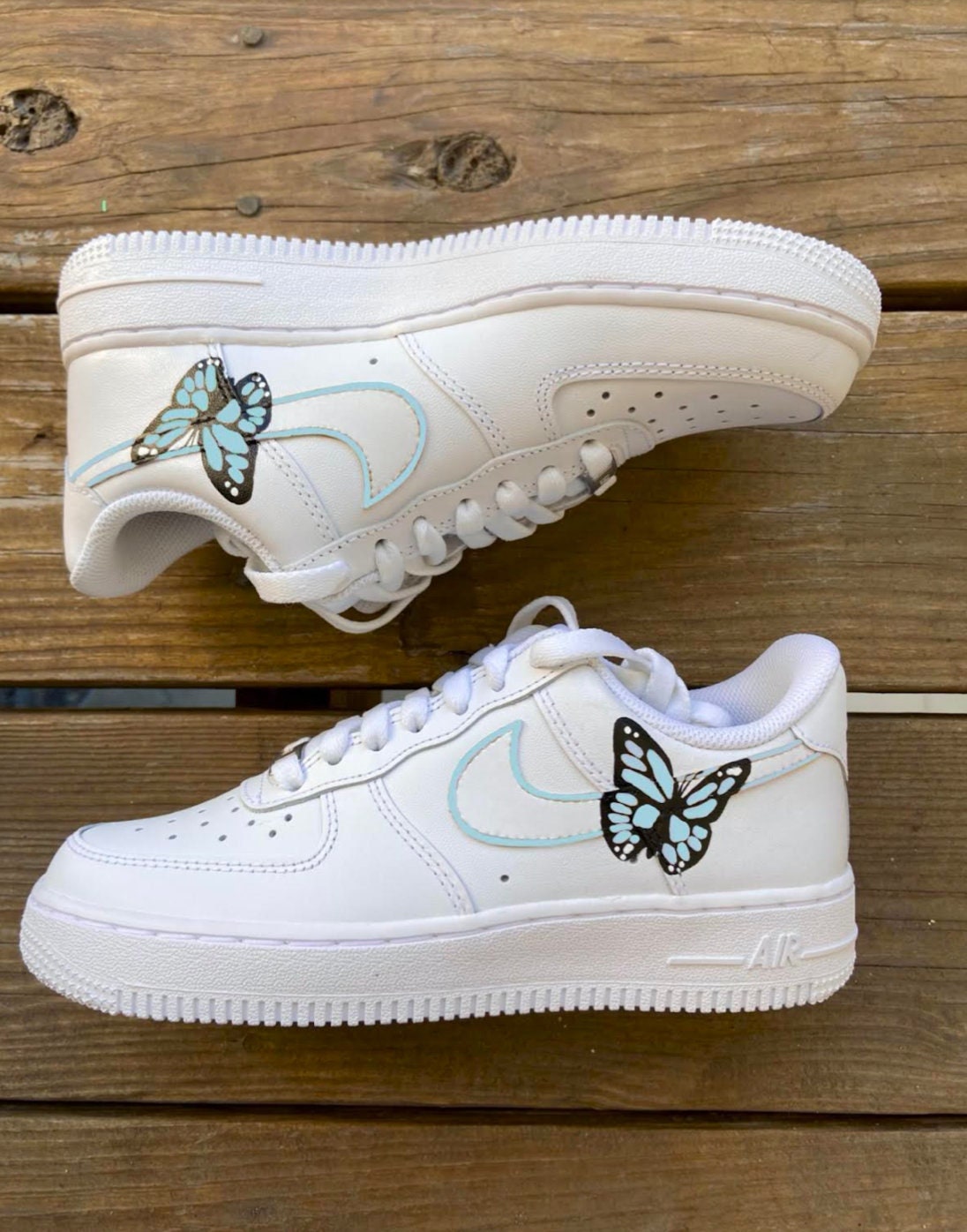 Baby Blue Reflective Mini Butterfly Air Force 1 – Cloutcvlture