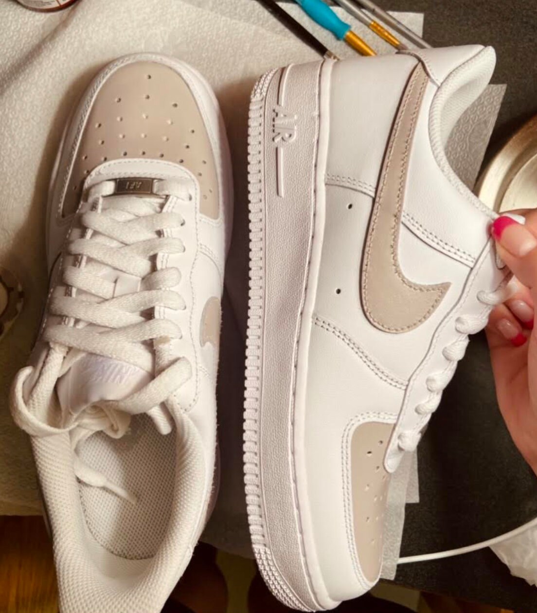 Custom Tan Nike Air Force 1s | Etsy
