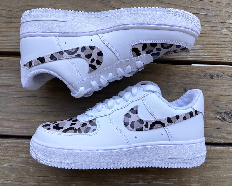 Custom Nike Air Force 1 with Cheetah Print Detail 