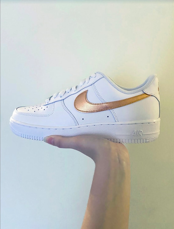 Nike Air Force 1s rosa doradas personalizadas Etsy Mexico
