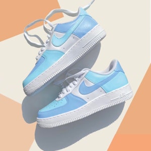 Men's Custom Blue Inverse Color Block Nike Air Force 1s - Etsy UK