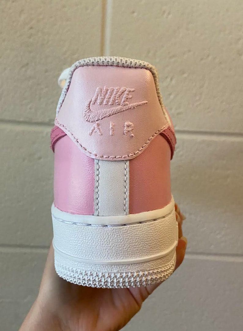 Benutzerdefinierte Pink Color Block Nike Air Kraft 1s Niedrig Bild 2