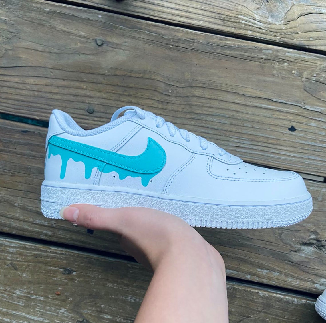 Custom Lavender and Teal Air Force 1s With Drips - Etsy