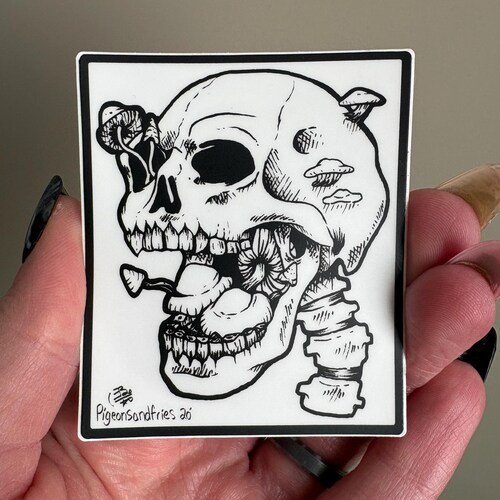 Mushroom Skull Sticker