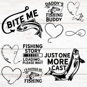 Fishing Bundle - 19 SVGs, EPS, PNG/ Fishing Svg / Cut File / Cricut / Clipart / Funny Fishing / Father&#39;s Day