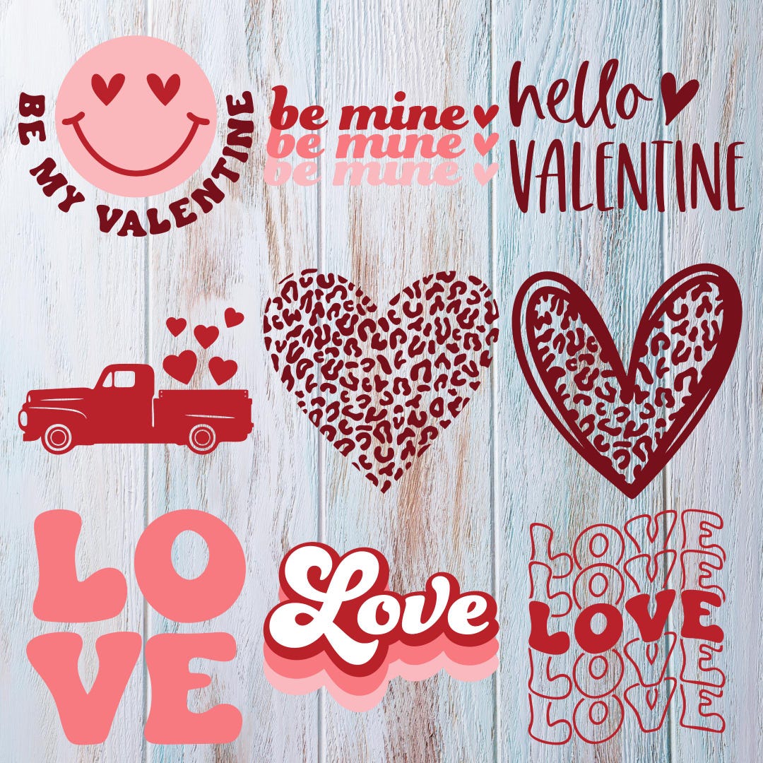 Valentine's Day SVG Bundle 5 | 15 Svgs | Cute Love Quotes Cut Files for ...
