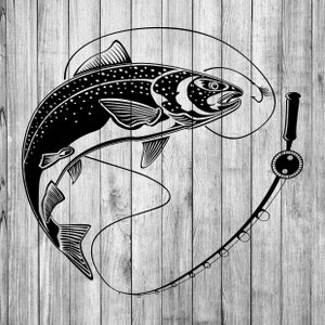 Salmón salvaje SVG, EPS, PNG, pdf / Pesca Svg / Archivo cortado / Cricut / Clipart / Pesca divertida / Día del Padre