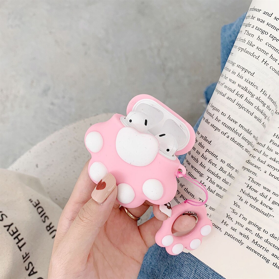 pink cat airpod case