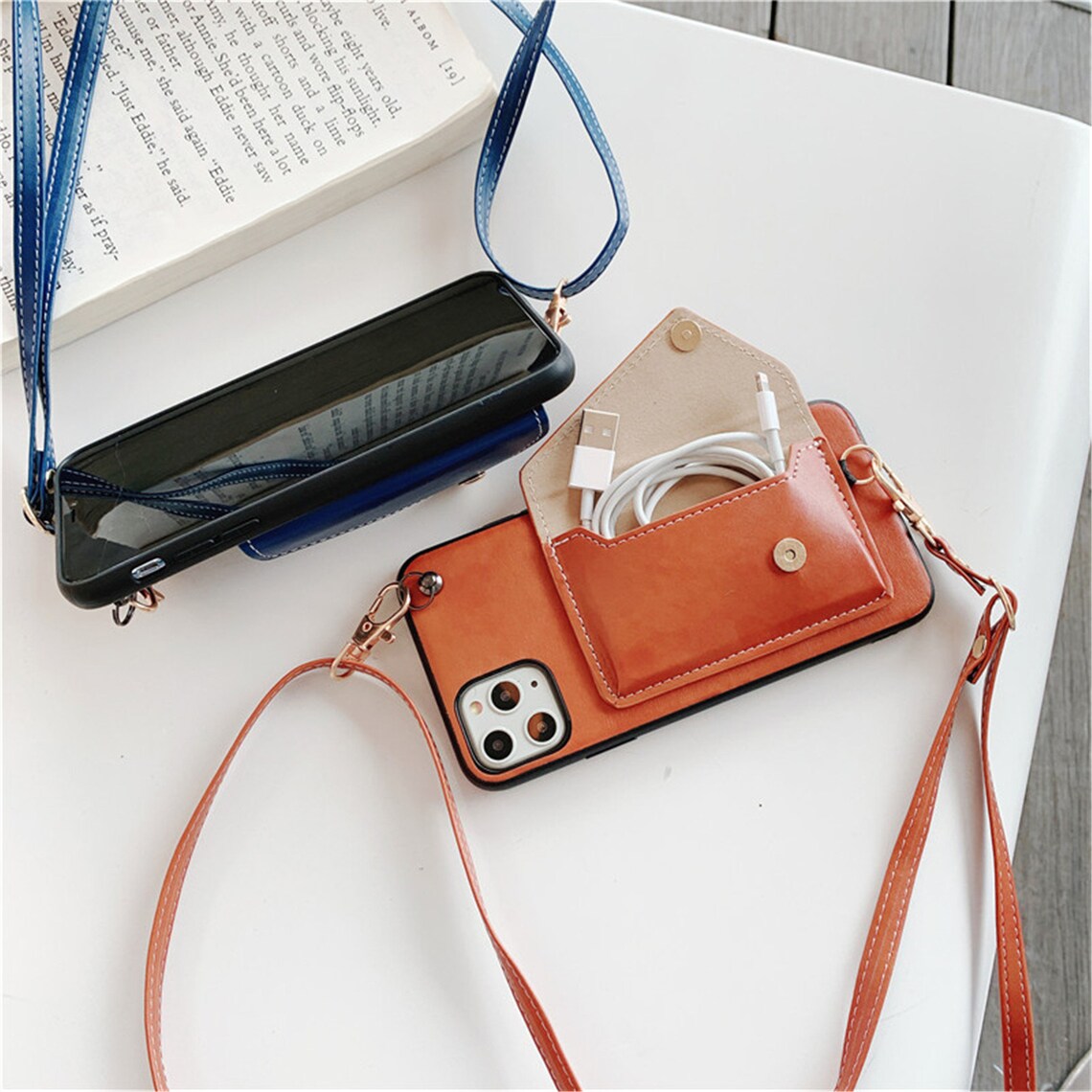 Wallet Phone Case Crossbody iPhone Case with Strap Imitation Etsy