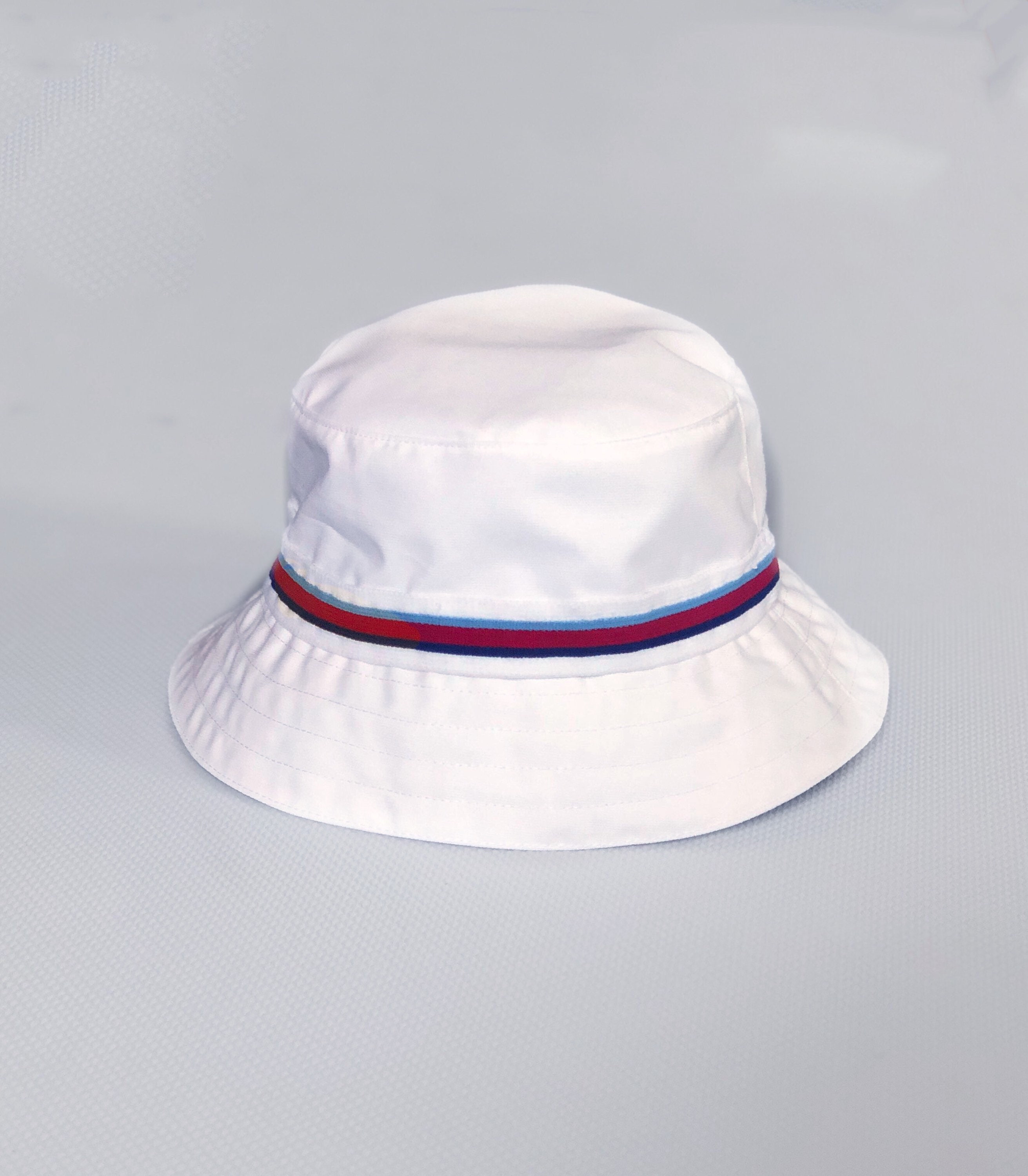 Striped Band Bucket Hat white / Lightweight / Flexible / Etsy UK