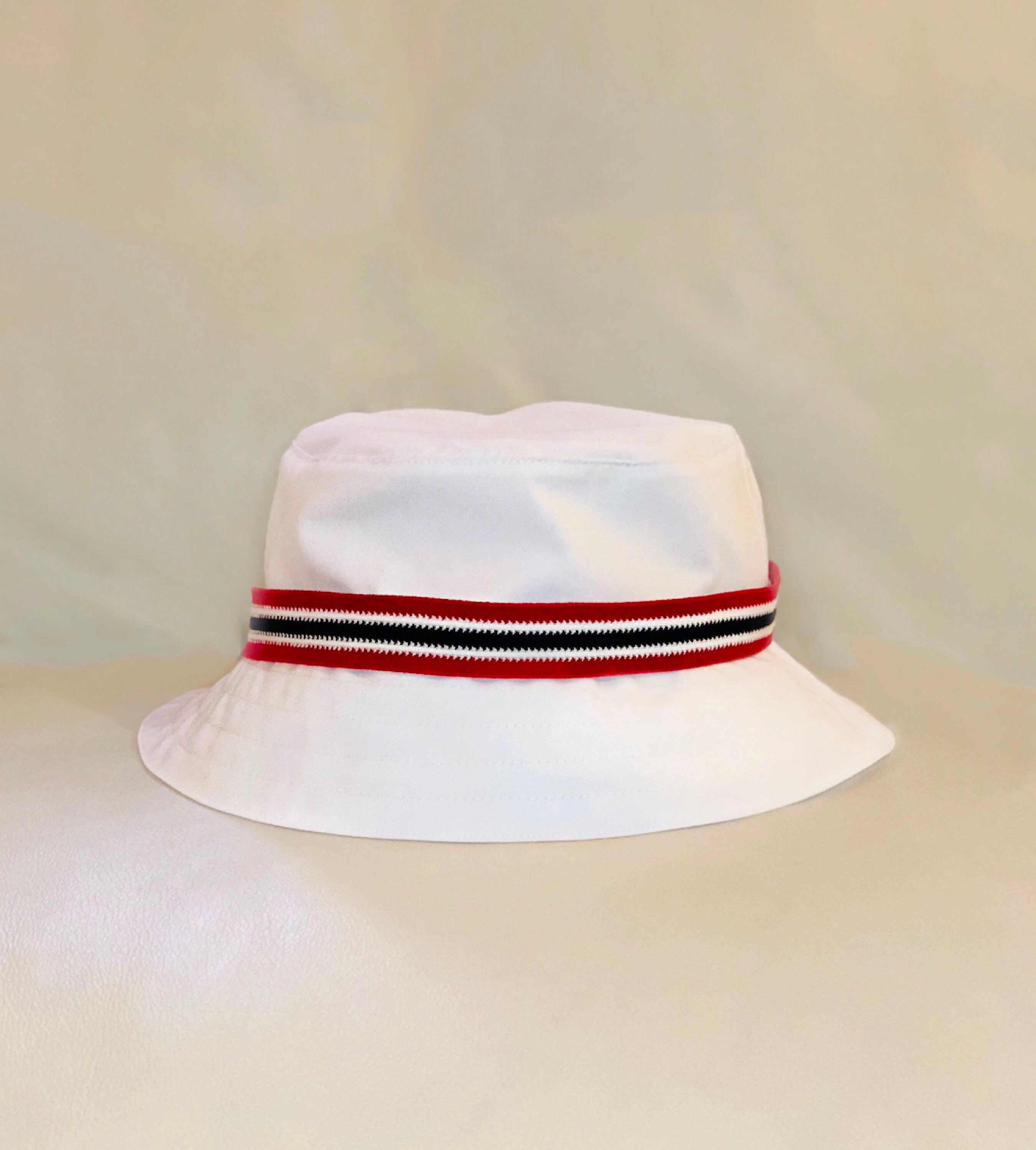 Striped Band Bucket Hat white / Lightweight / Flexible / Etsy UK