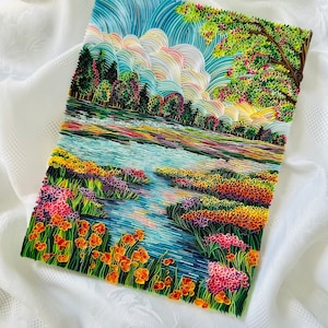 Quilling di carta, Arte murale panoramica, Artigianato, Panoramico, Scenario, Arte della carta, Artigianato di carta, Idee regalo, Fai da te, Arte multimediale, Regali fai da te