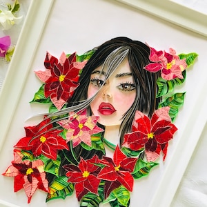 Carta per quilling, regalo di compleanno, regalo di anniversario, regalo per amico, per mamma, decorazione da parete, arte da parete, quilling di carta, regalo di Natale, fatto a mano