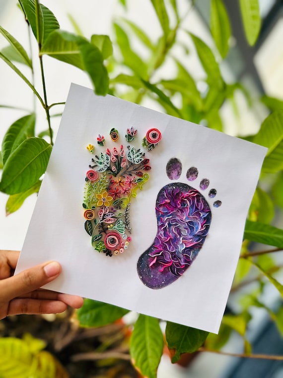 Welcome Little Baby, Paper Quilling, Baby Card, Paper Quilled Wall Art, Unique Art, Paper Craft, Diy Gifts, Gift Ideas, New Born, Paper Art - Etsy Canada