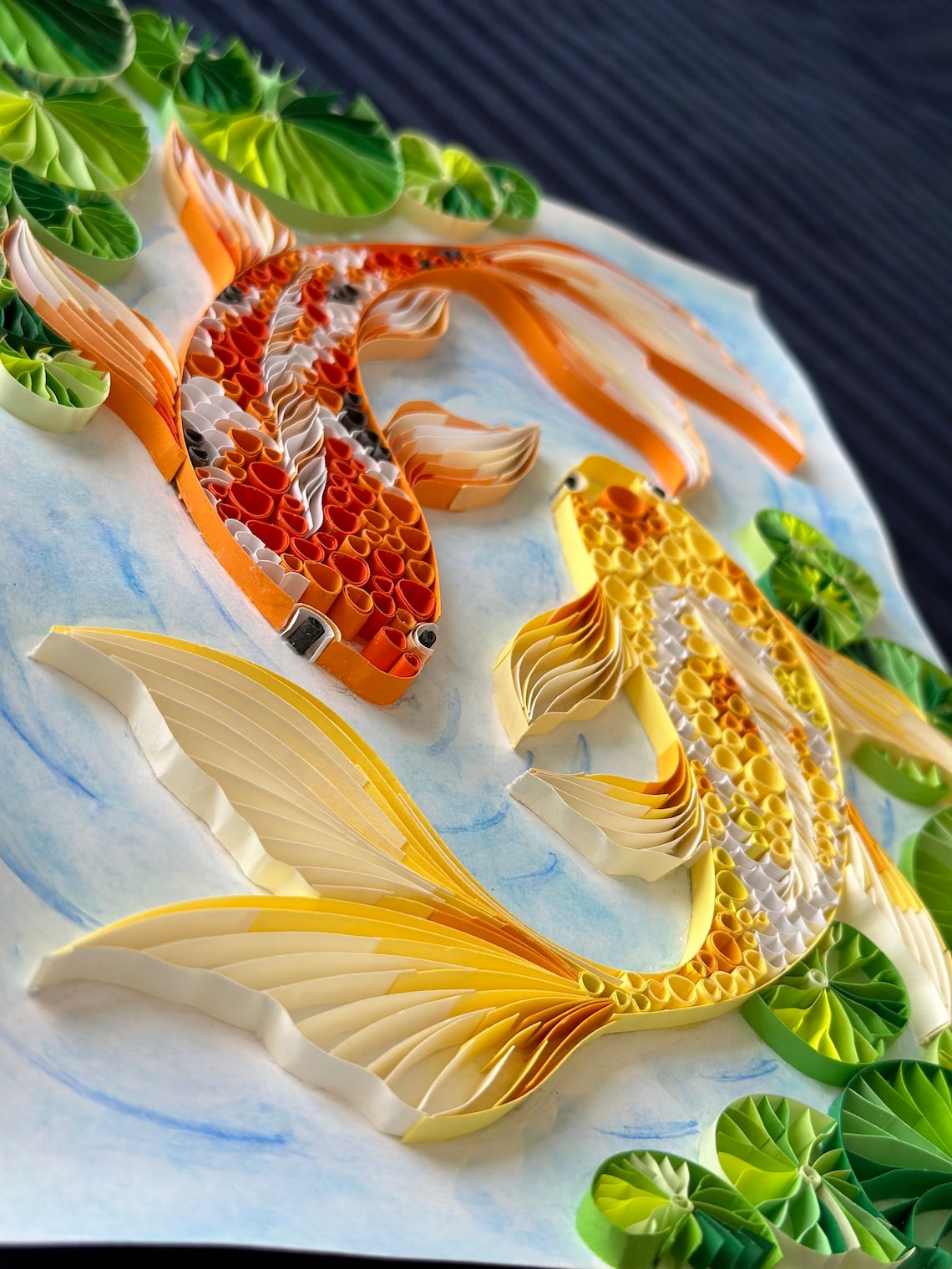Koi Fish Art Quilling Paper Wall Art Paper Art Handmade Etsy