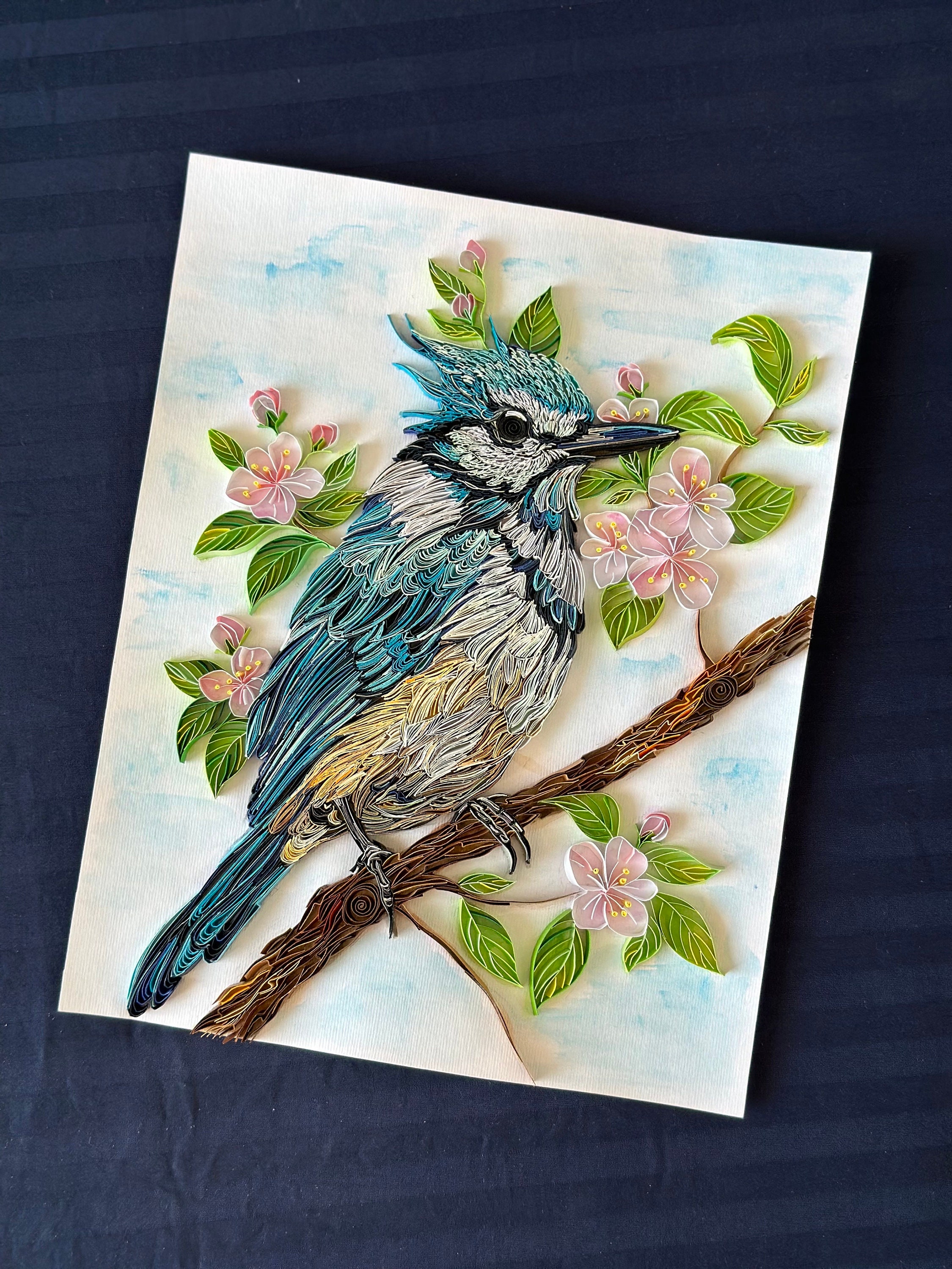 Tableau quilling avec fleurs fait main 1104652766 - BUY HANDMADE GOODS