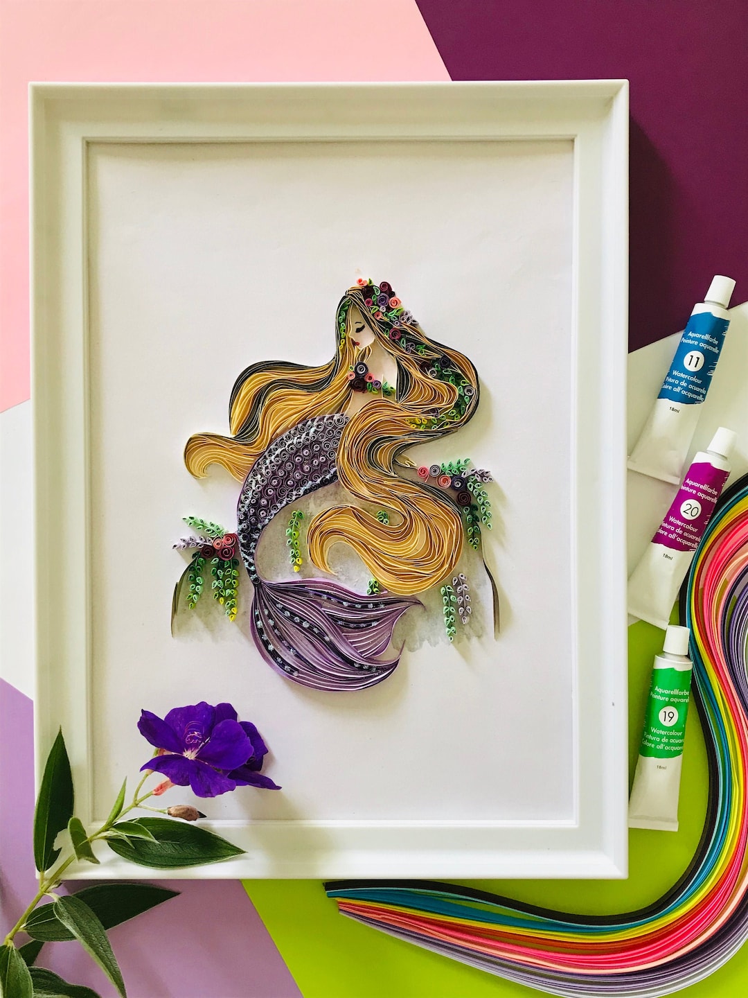 Quilling Paper Wall Art, Paper Art, Mermaid, Home Decor, Wall Decor, Gift, Birthday Gift, Gifts for Mom, Wedding, Handmade, Crafts, Diy Dec - Etsy Canada