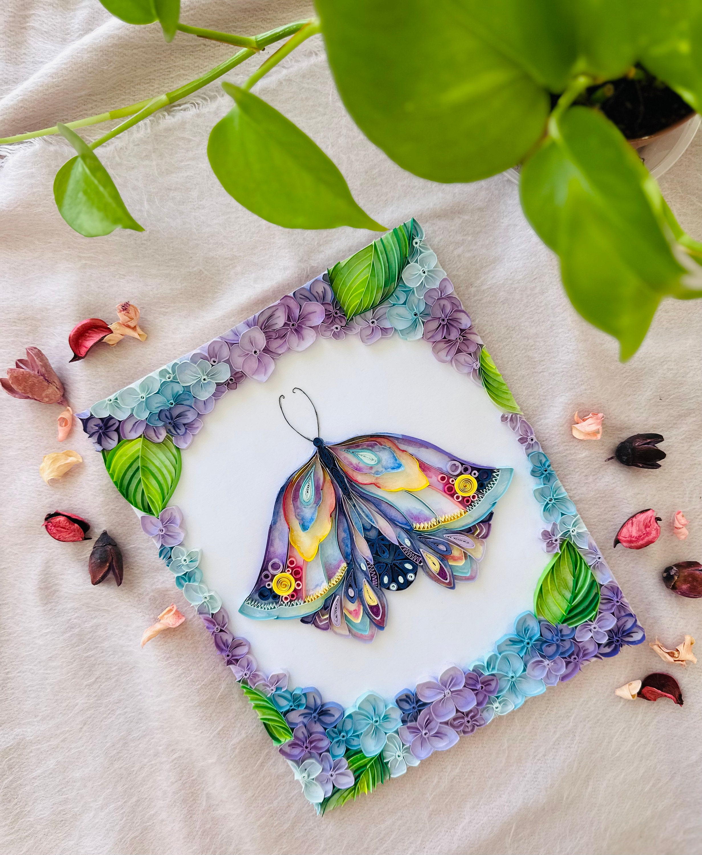 Butterfly Garden, Quilling Paper Wall Art, Paper Art, Handmade ...