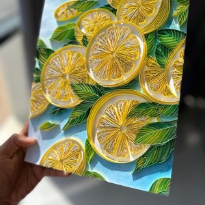 Arte della frutta, Limone, Arte murale con carta da quilling, Arte della carta, Artigianato di carta, Idee regalo, Fai da te, Artigianato, Artigianato di carta, Arte murale, Decorazione per la casa, Fatto a mano