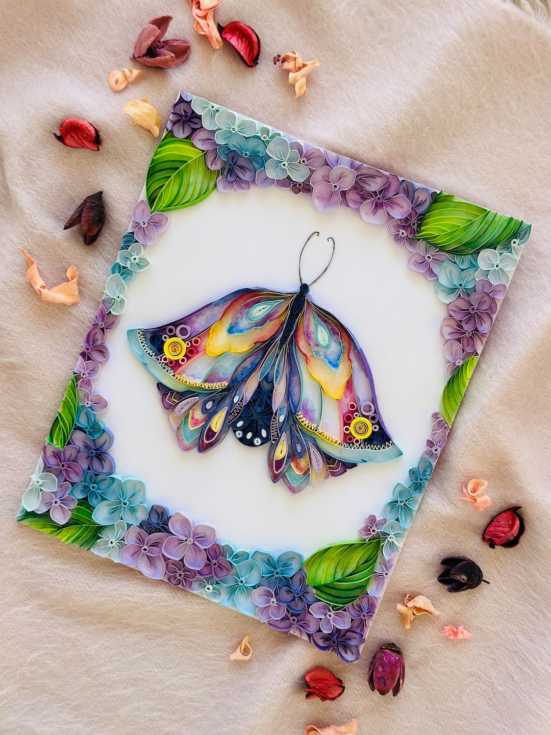 Butterfly Garden Quilling Wall Art, Handmade Paper Craft, DIY Decor - Etsy