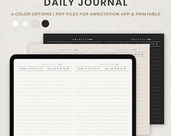 Tagebuch, Digitales Journal, Goodnotes Journal, Ipad Journal, Landschaft ausgekleidet Schreibvorlage