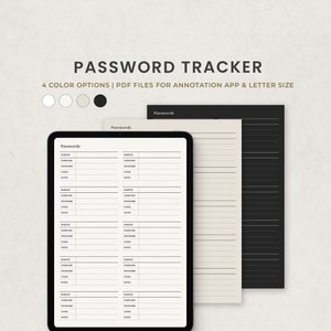 Password Tracker, ID Password Log, Password Keeper Digital Planner ...
