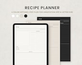 Recipe Book Digital Template, Goodnotes Cookbook Pages, iPad Recipe Card Template PDF