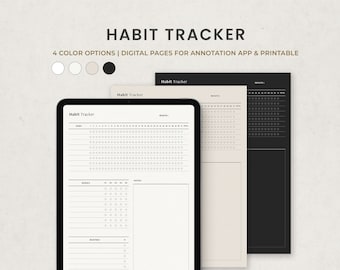 Habit Tracker Digital Planner, Goodnotes To Do List, Monthly Weekly Daily Routine Planner, Printable Letter PDF