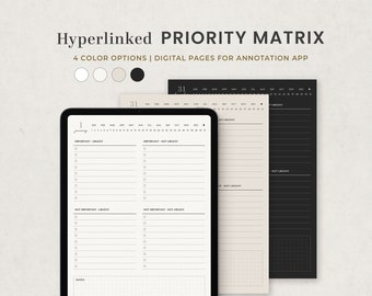 Daily Priority Matrix, To Do List, Productivity Digital Planner for Goodnotes on Ipad, Android Tablet Planner
